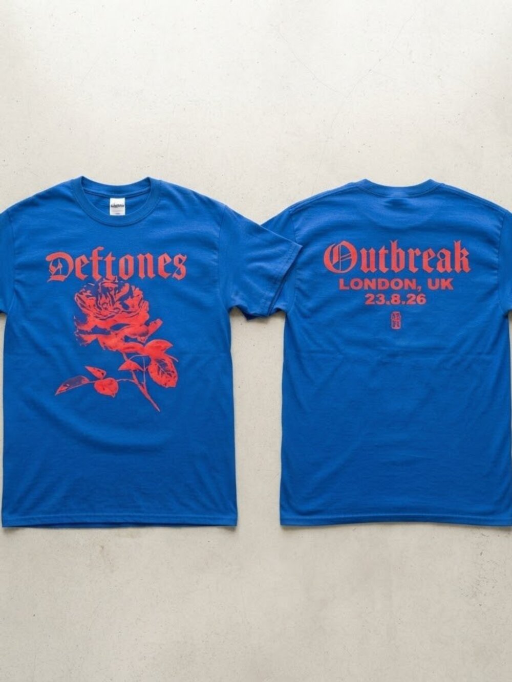 Deftones Outbreak London UK 2026 Blue T-Shirt S-4XL